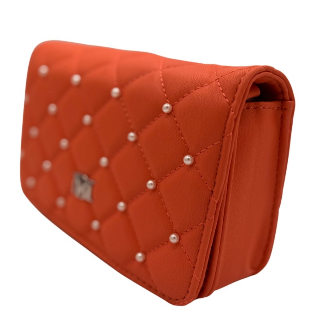 Badgley Mischka Orange Quilted Crossbody Bag - Picture 3 of 7